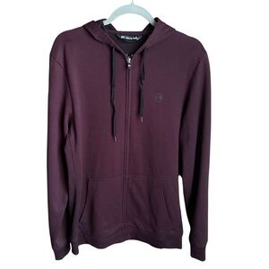 Travis Mathew Men’s Medium Full Zip Hoodie Sweatshirt Burgundy Golf Casual